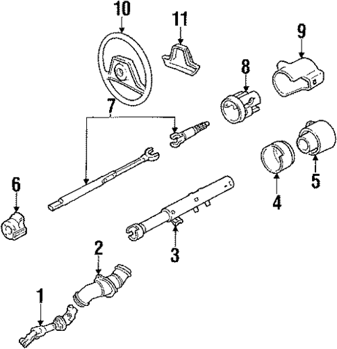 Steering Column & Wheel for 1986 Oldsmobile Toronado #0