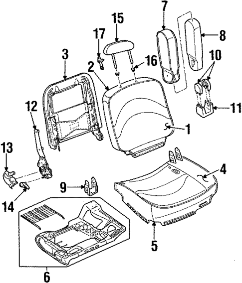 Front Seat Components for 1995 Ford Crown Victoria #0