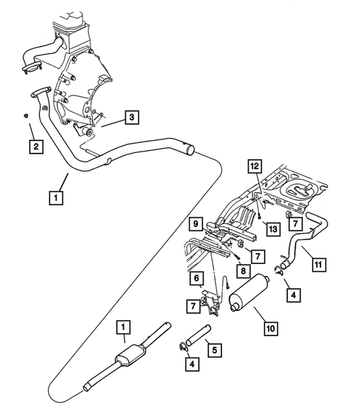 Exhaust System for 2002 Dodge Dakota #1