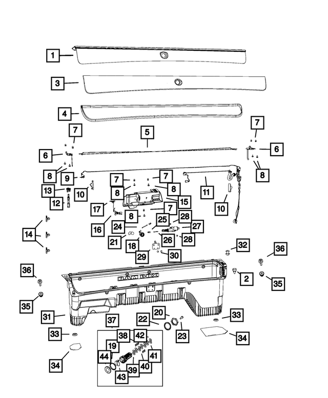 « 68206698AB – Body Sheet Metal Except Doors : Casier De Rangement Applique, Côté Droit pour Mopar Image »