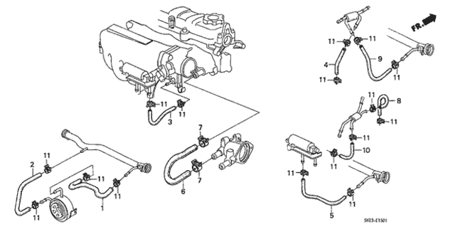 Breather Heater Hose for 1991 Honda CRX #0