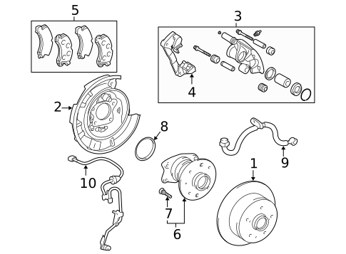 thumbnail image 2 of Rear Left Disc Brake Caliper With Bracket For Toyota Avalon 2000-2004 V6 3.0L 2 of 5