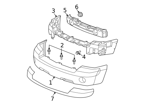 Bumper & Components - Front for 2007 Dodge Dakota #0