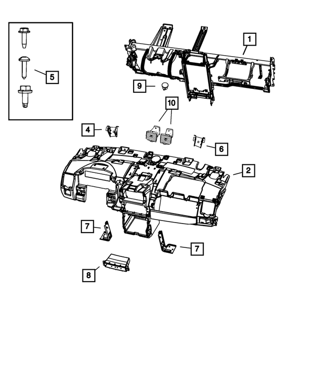 68102167AA - Interior Trim: Instrument Panel Reinforcement for Mopar Image
