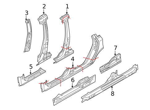 Center Pillar & Rocker for 2010 Volvo V70 #0