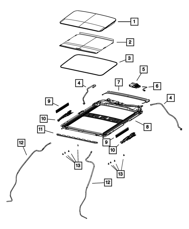 68082475AB - Body Sheet Metal Except Doors: Sunroof Drain Hose, Left for Mopar Image