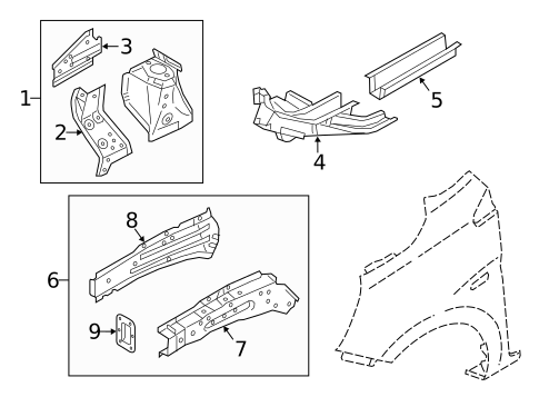 Structural Components & Rails for 2019 Mitsubishi Mirage G4 #1