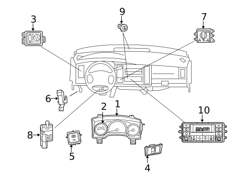 Cluster & Switches for 2009 Dodge Durango #3