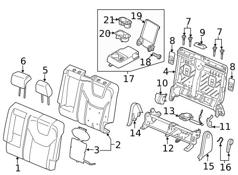 Rear Seat Components for 2016 Ford Edge #0