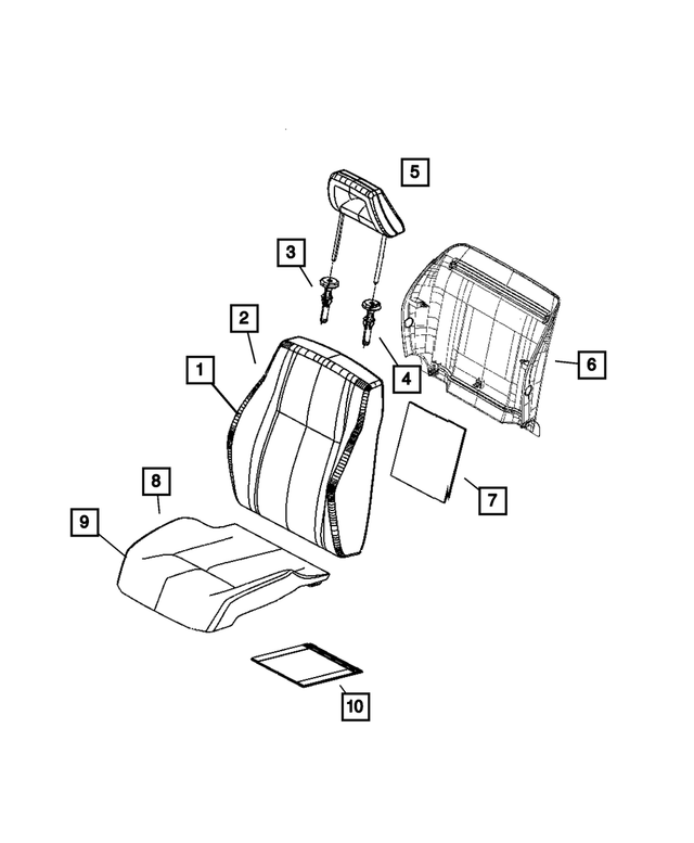 1GX14DKAAA - Interior Trim: Front Seat Back Cover, Passenger for Mopar Image