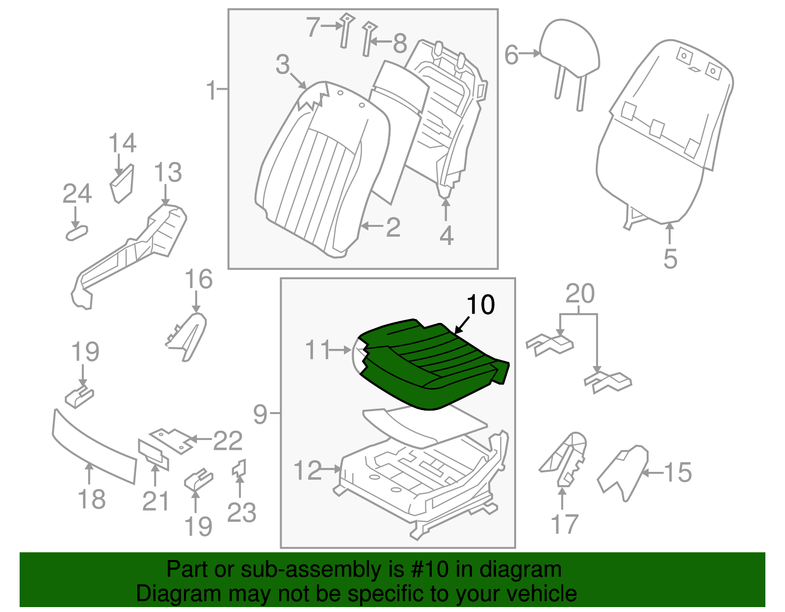 Hyundai - 88260-3M102-RHW - Cushion Cover - 2011-2012 Hyundai Genesis ...