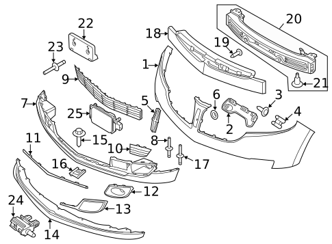 Bumper & Components - Front for 2013 Lincoln MKX #0