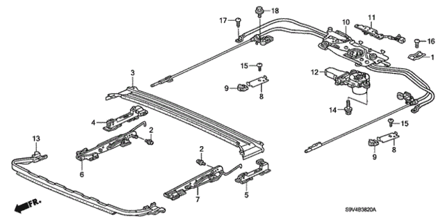 Roof Slide Components for 2005 Honda Pilot #0