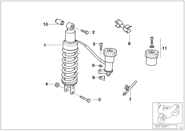 33532331946 - : Spring Strut, Rear for BMW-Motorrad Image