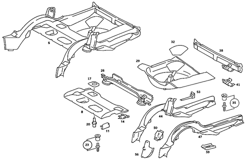 Rear End Floor for 1987 Mercedes-Benz 190D #1