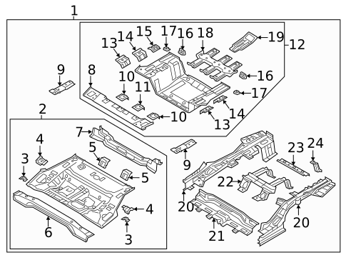 Rear Floor & Rails for 2018 Hyundai Sonata #0