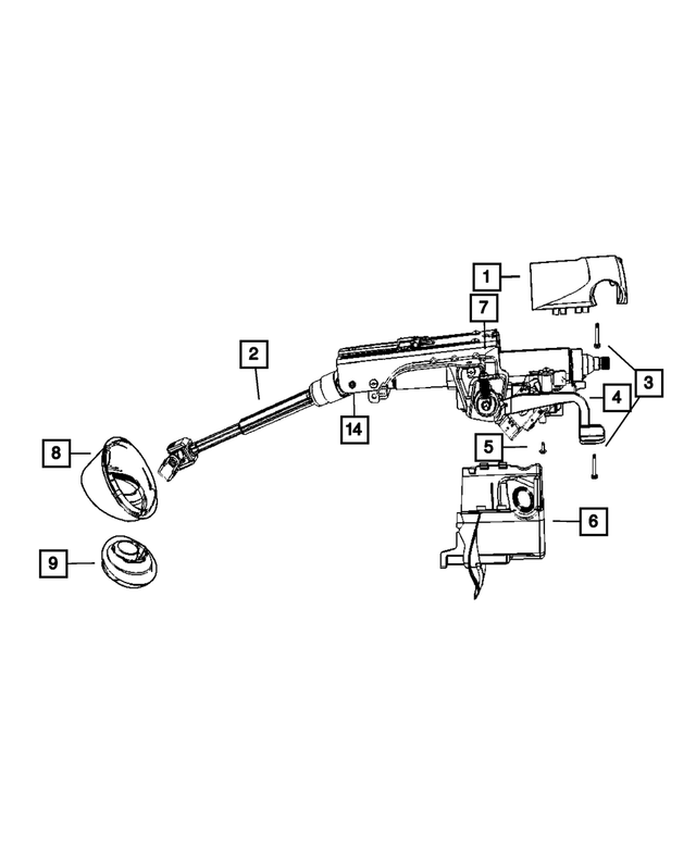 1CH71XDHAA - Steering: Steering Column Shroud for Mopar Image