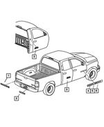 55077670AA - Exterior Ornamentation: Nameplate for Mopar Image