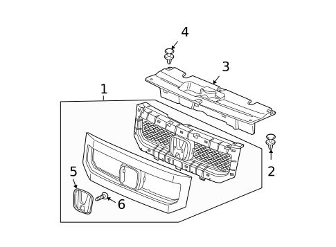 Grille & Components for 2010 Honda Element #0