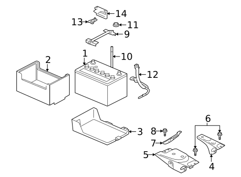Battery & Related Components for 2010 Mitsubishi Outlander #0