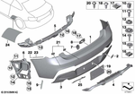 51128055965 - Vehicle Trim: Bumper Trim Panel, Primed, Rear for BMW: 228i, 228iX, 230i, 230iX, M235i, M235iX, M240i, M240iX Image image