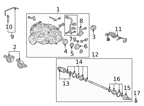 Axle & Differential for 2012 Acura TL #0