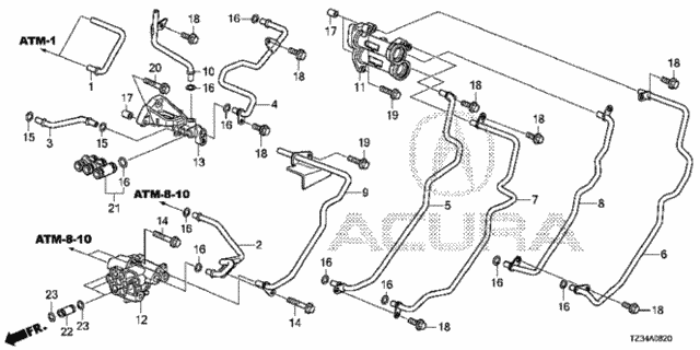 AT Oil Pipes for 2017 Acura TLX #0