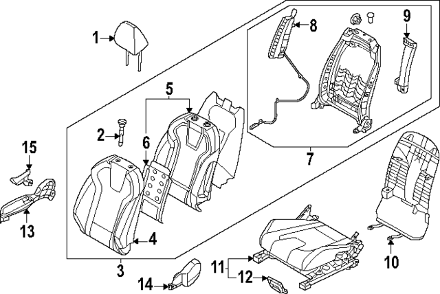 88A40BY470WFV - : Seat Back Assembly for Hyundai Image