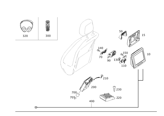 2518700689 - Electrical System: Screen for Mercedes-Benz: R320, R350, R500 Image image