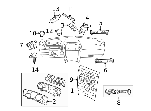 Air Bag Components for 2005 Jeep Grand Cherokee #2