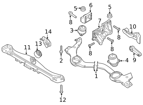 Engine & Trans Mounting for 2008 Porsche Cayenne #0