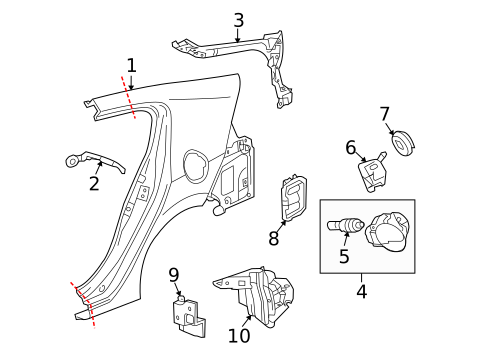 Quarter Panel & Components for 2012 Honda Insight #0