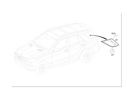 Rear Side Window for 2014 Mercedes-Benz ML63 AMG #0