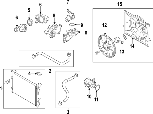 25415F3300 - : Lower Hose for Hyundai Image