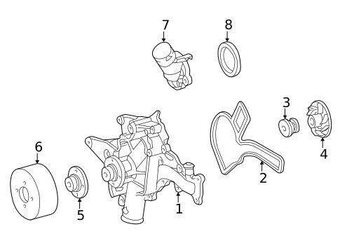 Water Pump for 2000 Mercedes-Benz E320 #0