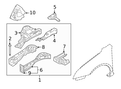 Structural Components & Rails for 2008 Mercury Milan #0