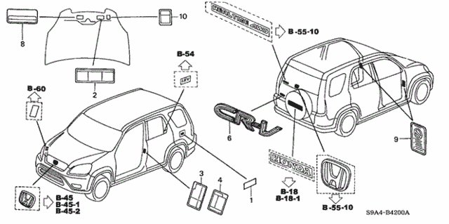 Emblems - Caution Labels for 2003 Honda CR-V #0