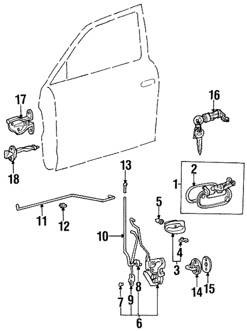 Front Door for 1998 Hyundai Accent #1