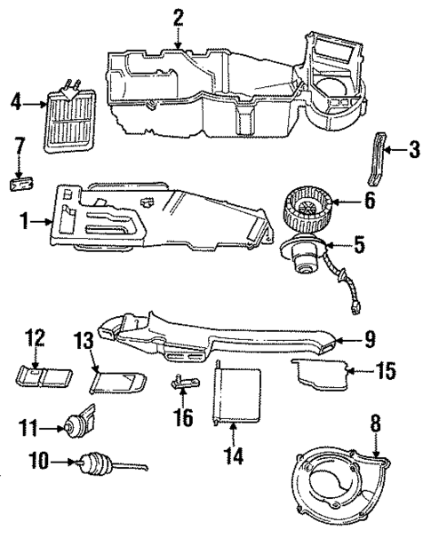 Heater for 1995 Chrysler Town & Country #0