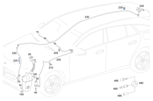1778690400 - Windshield Washer, Emergency Equipmt: Retaining Tab for Mercedes-Benz Image image