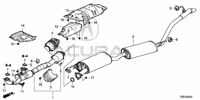 Exhaust Pipe - Muffler (3.5L) (1) for 2014 Acura MDX #0