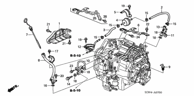 AT ATF Pipe (L4) for 2003 Honda Accord #0
