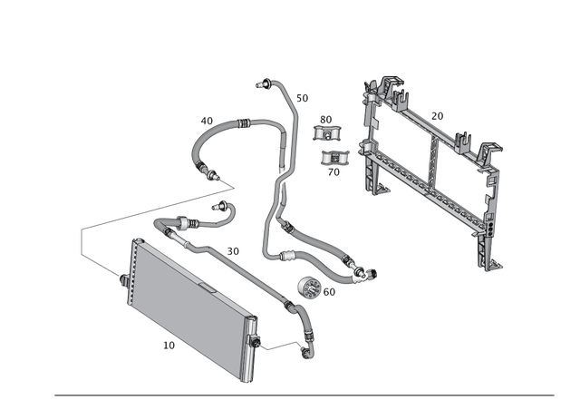 1665005672 - Radiator: Transm. Oil Cooler Line for Mercedes-Benz: GL350, GL450, GL550, GLE400, GLE43 AMG, GLE450 AMG, GLE550e, GLS350d, GLS450, GLS550, ML350, ML400, ML550 Image image
