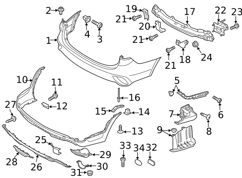 Bumper & Components - Rear for 2017 Hyundai Santa Fe #0