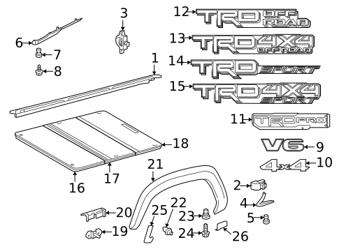 Exterior Trim - Pick UP Box for 2020 Toyota Tacoma #0