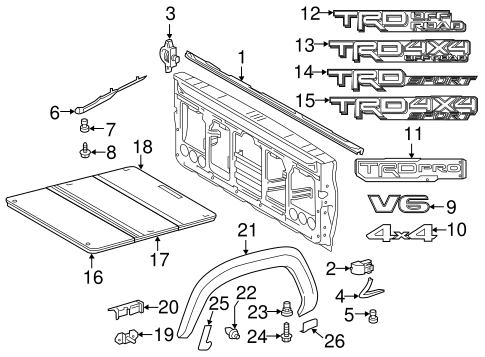 Exterior Trim - Pick UP Box for 2021 Toyota Tacoma | Toyota
