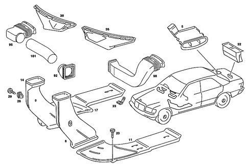 Air Ducting for 1986 Mercedes-Benz 190D #0
