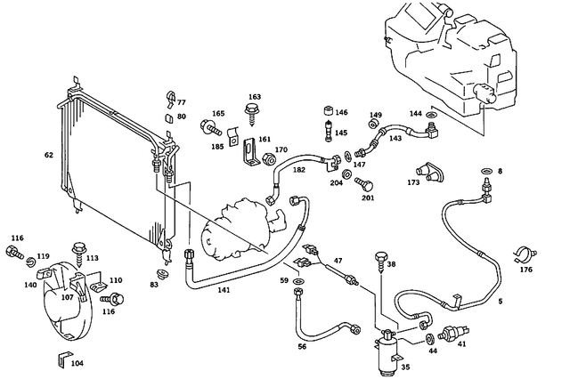 1268350714 - Heating and Ventilation: Bracket for Mercedes-Benz: 190, 190D, 190E, 280SE Image image