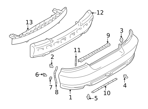 Bumper & Components - Rear for 2003 Mitsubishi Galant #0