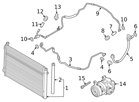 Condenser, Compressor & Lines for 2015 BMW X1 #0